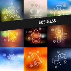 business timeline infographics with blurred background N4