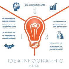 Light bulb infographics template on three positions