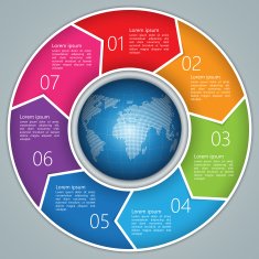 Colorful Circle Arrows Infographic Elements 7 Options