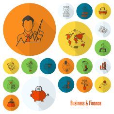 business and finance icon set N205