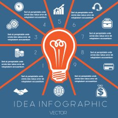 Light bulb infographics template ten positions
