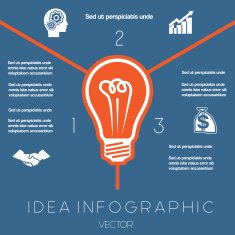 Light bulb infographics template three positions