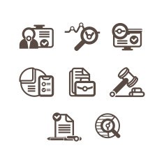 set of flat icons on a theme business