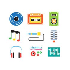 flat musical icons