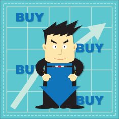Cute Stock Market Investor Flat Cartoon