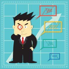 Cute Stock Market Investor Flat Cartoon N6