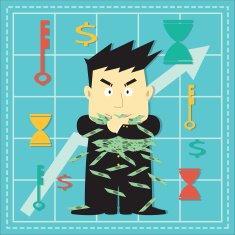 Cute Stock Market Investor Flat Cartoon N8