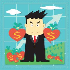 Cute Stock Market Investor Flat Cartoon N12