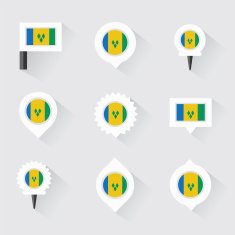 st vincent & the grenadines flag and pins for infographic N2