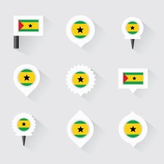 sao tome and principe flag pins for infographic N2