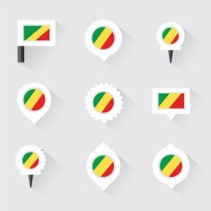republic of the congo flag and pins for infographic N2