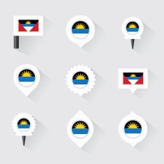 antigua and barbuda flag pins for infographic N2
