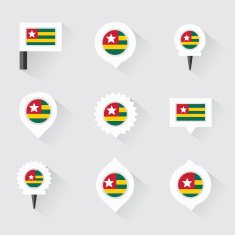 togo flag and pins for infographic map design N2