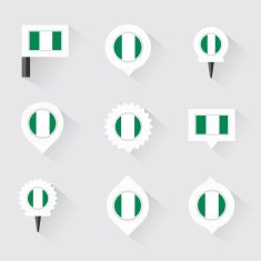 nigeria flag and pins for infographic map design N2