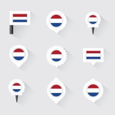 netherlands flag and pins for infographic map design N2