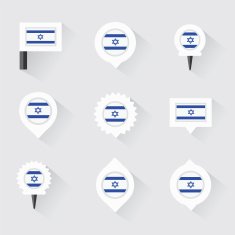 israel flag and pins for infographic map design N2