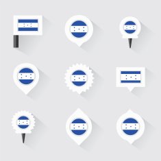 honduras flag and pins for infographic map design N2