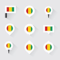 guinea flag and pins for infographic map design N2
