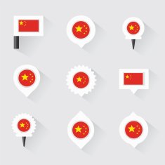 china flag and pins for infographic map design N2