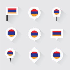 armenia flag and pins for infographic map design N2