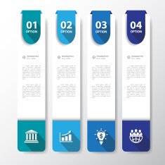 Design flat shadow step number banners graphic or website Vecto N4