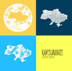 Ukraine Grunge Retro Map