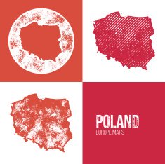 Poland Grunge Retro Map