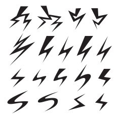 Set of Lightning bolt icon