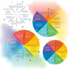 Collection of infographic templates for business N19