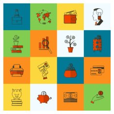 business and finance icon set N224