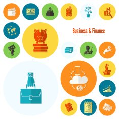 business and finance icon set N228