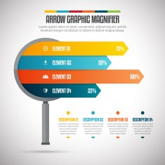Arrow Graphic Magnifier Infographic