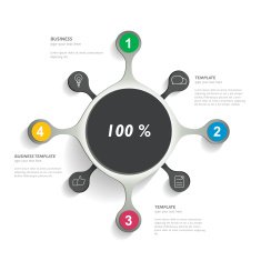 Round infographic chart diagram template Vector