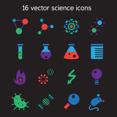 Science set icons