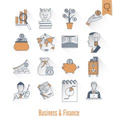 business and finance icon set N231