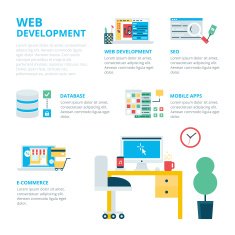 Web development infographic vector illustration free image download