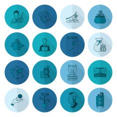 business and finance icon set N240
