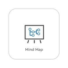 Mind Map Icon Business Concept Flat Design N2