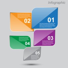 Infographic design template with paper tags N15