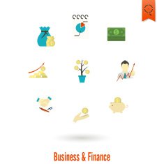 business and finance icon set N243
