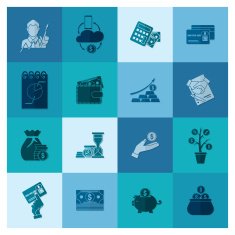 business and finance icon set N250