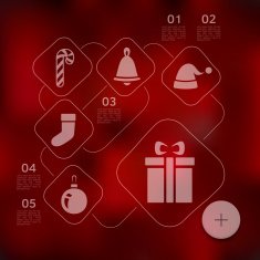 Christmas infographic with unfocused background N14