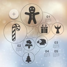 Christmas infographic with unfocused background N16