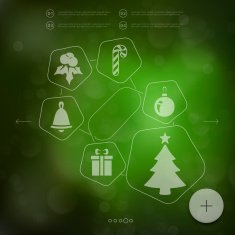 Christmas infographic with unfocused background N17