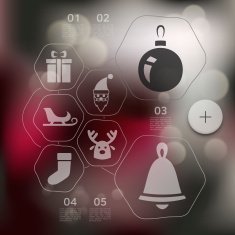 Christmas infographic with unfocused background N18