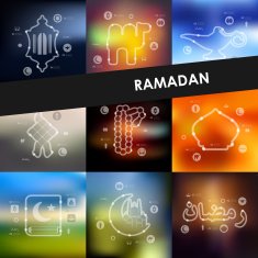 ramadan timeline infographics with blurred background N2
