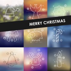 Christmas timeline infographics with blurred background N4