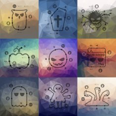 Halloween timeline infographics with blurred background N8