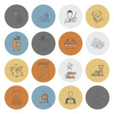 business and finance icon set N251