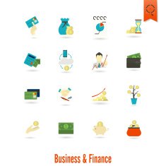 business and finance icon set N252